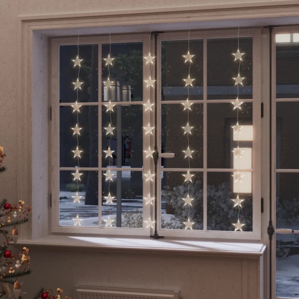 LED Star Curtain Fairy Lights 500 LED Warm White 8 Function