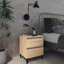 Bed Cabinet  High Gloss Grey 40x35x50 cm Engineered Wood