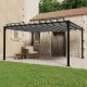 Pavillon mit Lamellendach 3x3 m Anthrazit Stoff und Aluminium