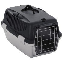 Transportbox für Haustiere Grau und Schwarz 55x36x35 cm PP