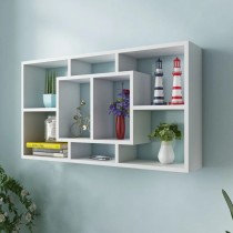 Wall Display Shelf 8 Compartments Grey Sonoma