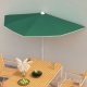 Garden Half Parasol with Pole 180x90 cm Taupe