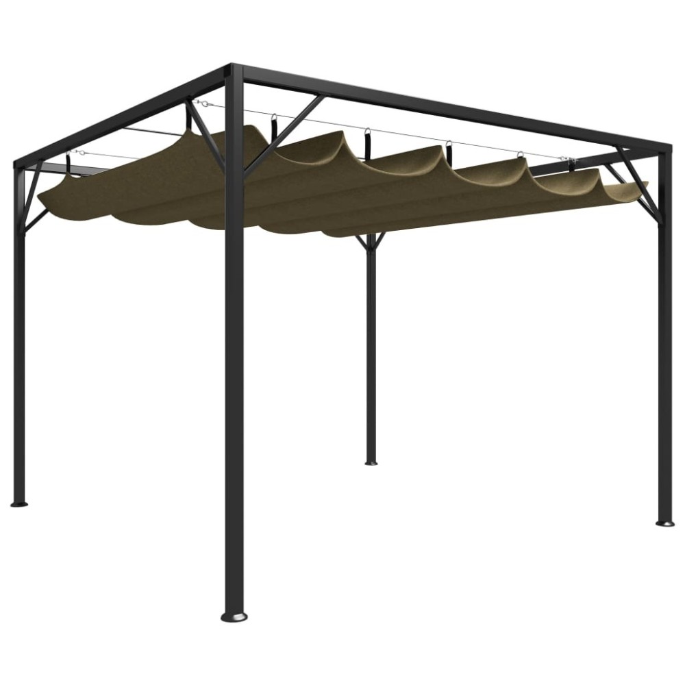 Garden Gazebo with Retractable Roof Canopy 3x3 m Anthracite