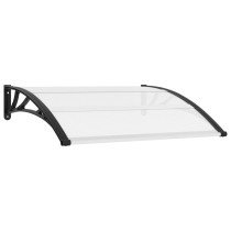 Door Canopy Grey and Transparent 150x80 cm PC