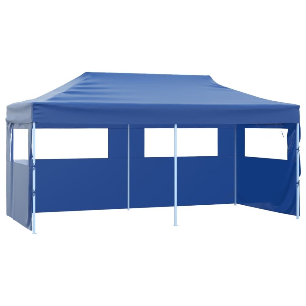 Professional Folding Party Tent with 4 Sidewalls 3x6 m Steel White