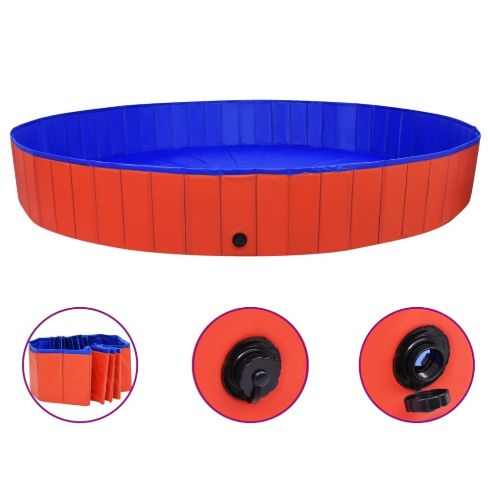 Foldable Dog Swimming Pool Blue 80x20 cm PVC