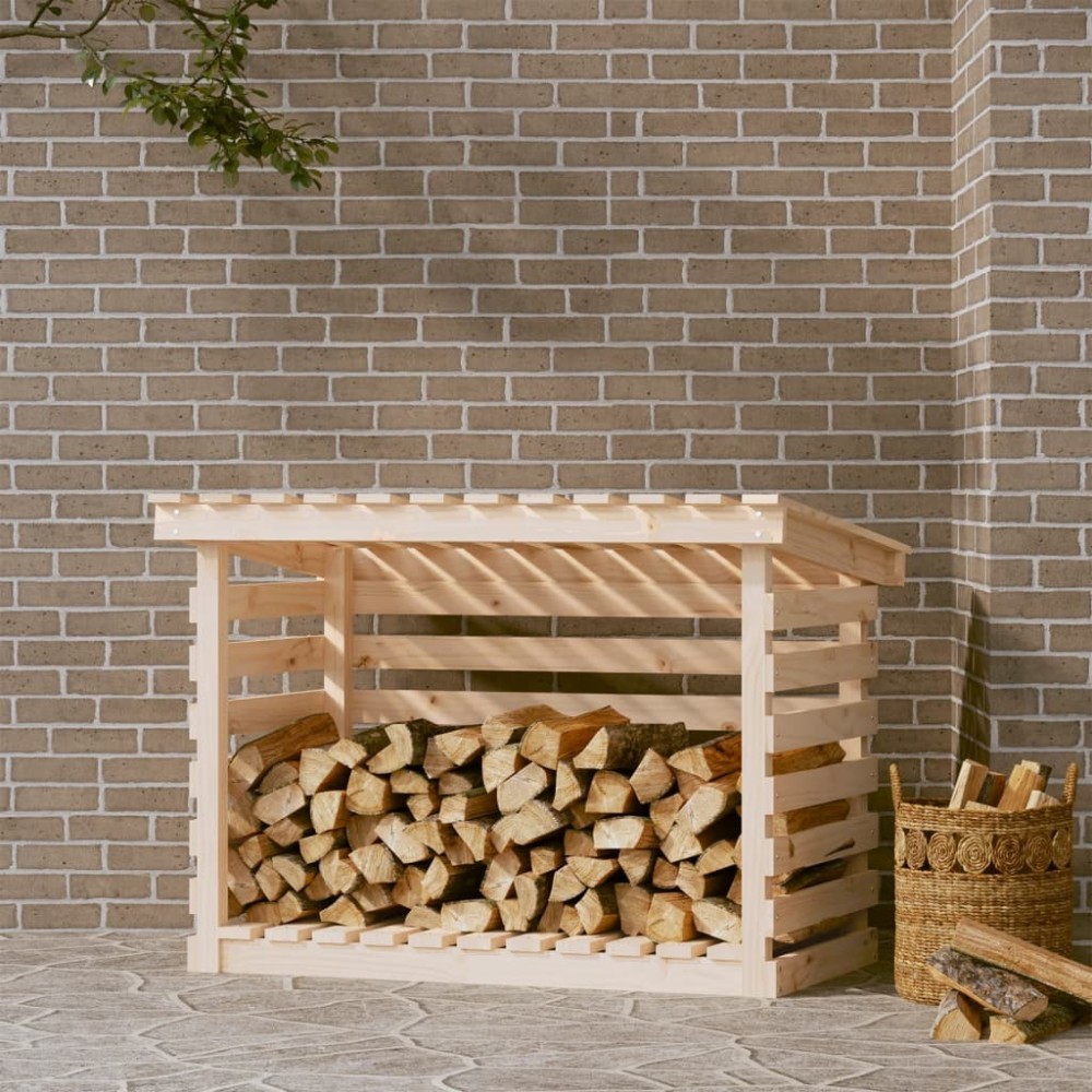 Firewood Rack Black 108x73x79 cm Solid Wood Pine