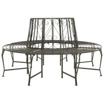 Garden Half Round Tree Bench 160 cm Steel