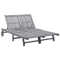 Sun Lounger Solid Acacia Wood
