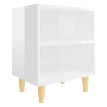 Bed Cabinet with Solid Wood Legs Sonoma Oak 40x30x50 cm