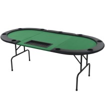 9-Player Folding Poker Table 3 Fold Oval Green