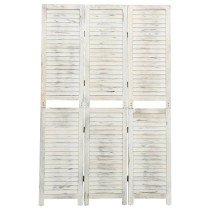 6-Panel Room Divider Antique White 215x166 cm Solid Wood