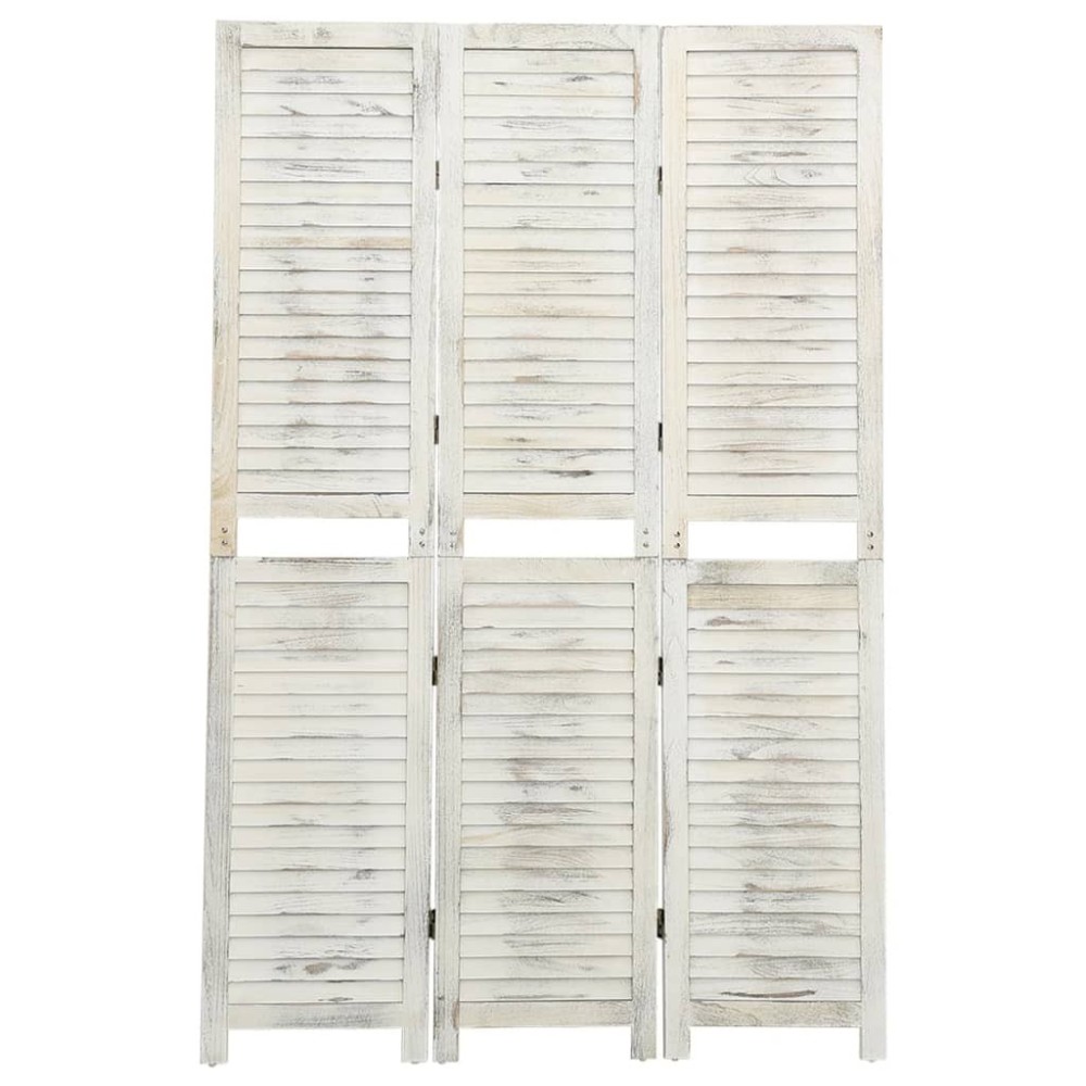 6-Panel Room Divider Antique White 215x166 cm Solid Wood