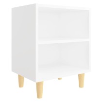 Bed Cabinet with Solid Wood Legs Sonoma Oak 40x30x50 cm