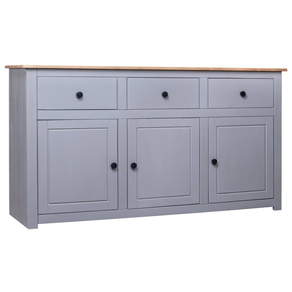 Sideboard White 135x40x80 cm Solid Pinewood Panama Range
