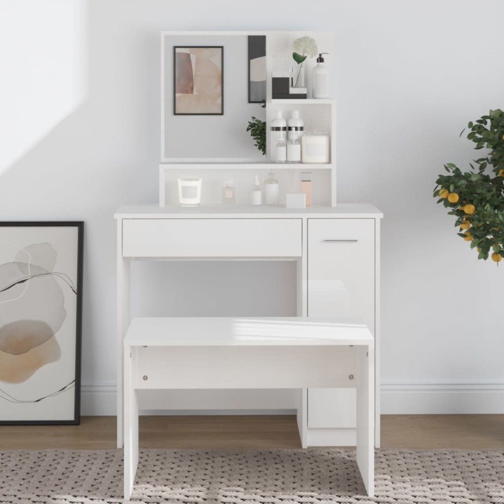 Dressing Table with Mirror Sonoma Oak 86.5x35x136 cm