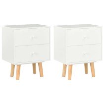 Bedside Cabinets 2 pcs Black 40x30x50 cm Solid Pinewood