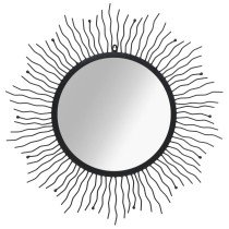 Wandspiegel Sonnenform 60 cm Schwarz