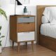 Bedside Cabinet MOLDE White 40x35x65 cm Solid Wood Pine