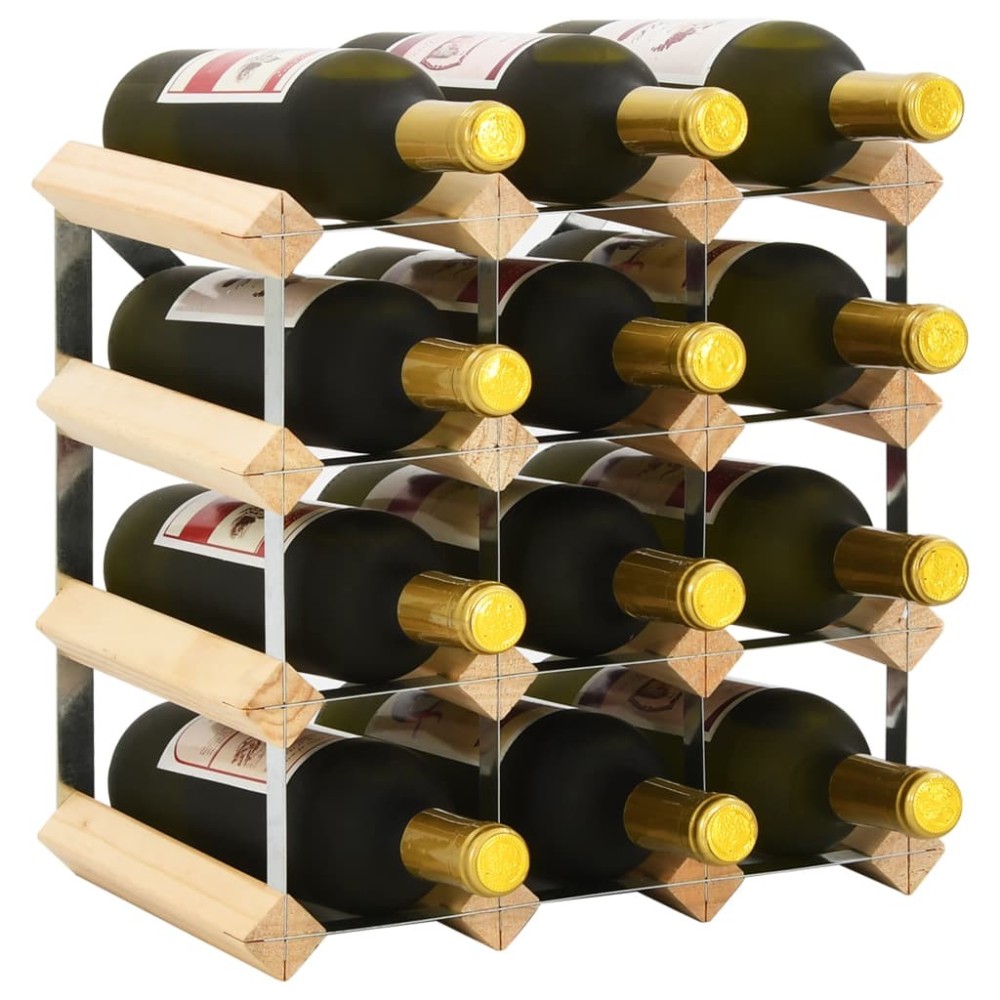 Wine Rack for 42 Bottles Brown Solid Wood Pine