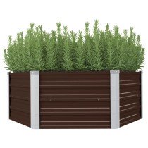Hochbeet Anthrazit 129 x 129 x 45 cm Verzinkter Stahl