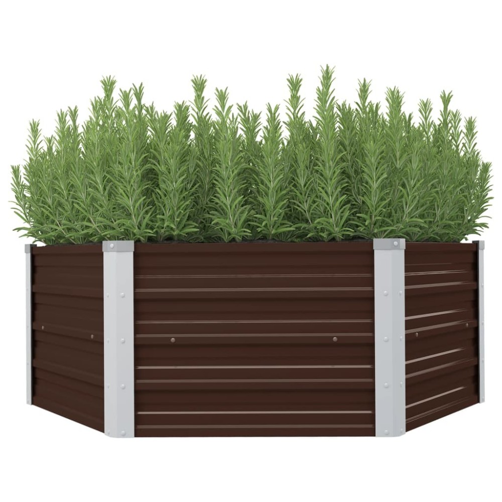 Hochbeet Anthrazit 129 x 129 x 45 cm Verzinkter Stahl