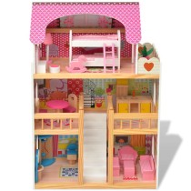 3-Storey Dollhouse Wood 60x30x90 cm