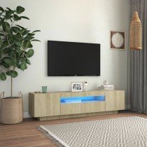 TV Cabinet with LED Lights Grey Sonoma 160x35x40 cm