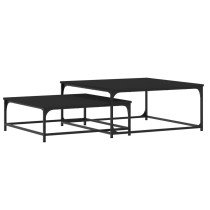 Nesting Coffee Tables 2 pcs Black Engineered Wood