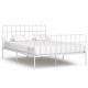 Bed Frame with Slatted Base White Metal 90x200 cm