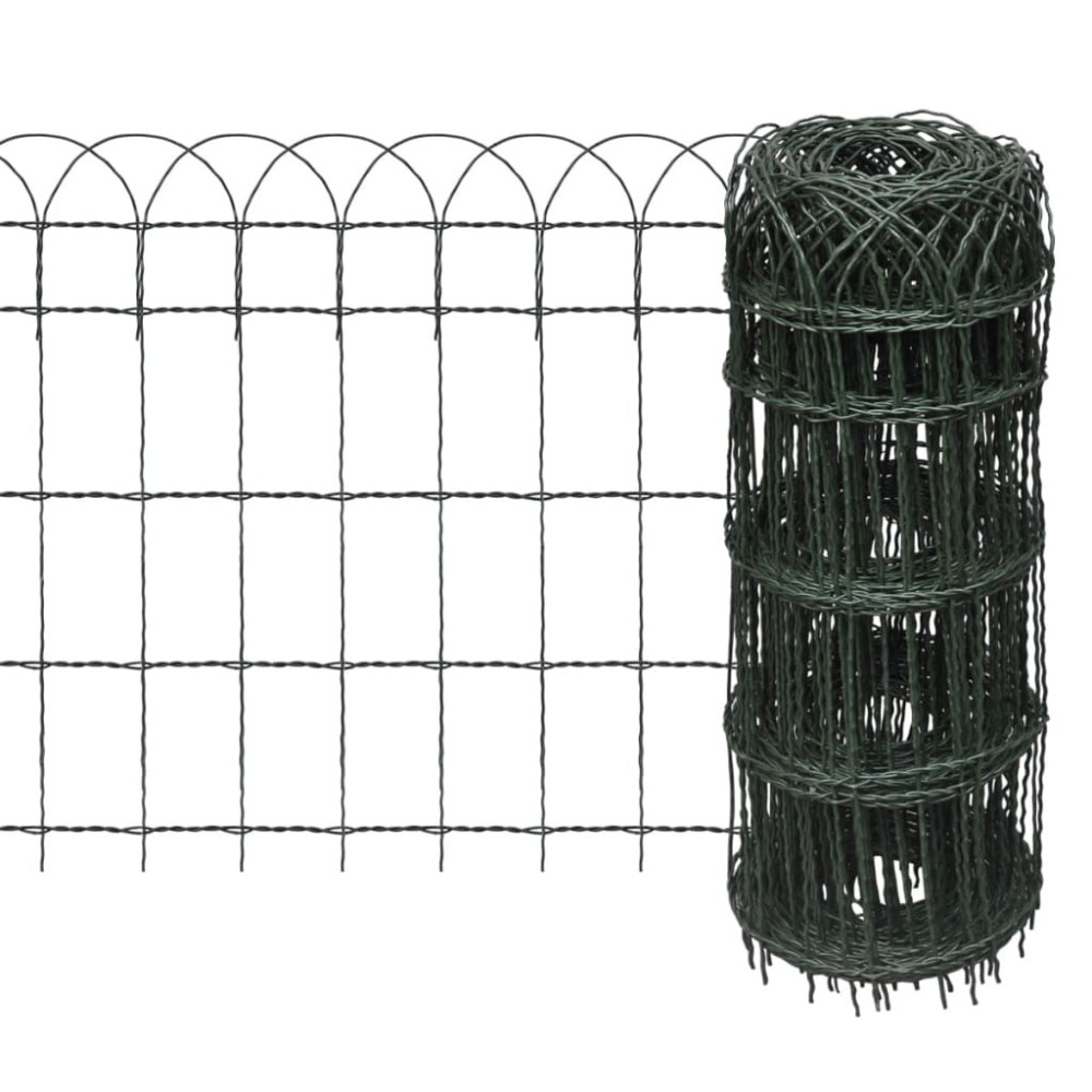 Garden Border Fence Powder-coated Iron 25x0.4 m