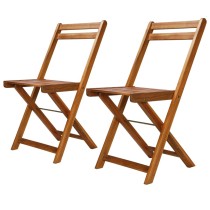 Outdoor Bistro Chairs 2 pcs Solid Acacia Wood