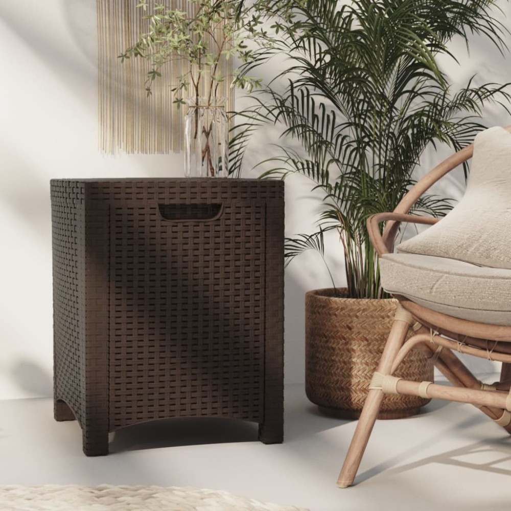 Garden Storage Box 39x39x46 cm PP Rattan Graphite
