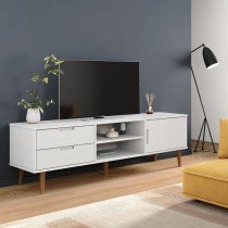 TV Cabinet MOLDE Grey 158x40x49 cm Solid Wood Pine