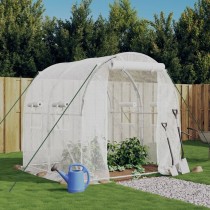 Greenhouse with Steel Frame White 4 m  2x2x2 m