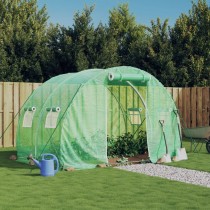 Greenhouse with Steel Frame Green 6 m  3x2x2 m