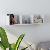 CD Wall Shelf High Gloss Grey 75x18x18 cm Engineered Wood