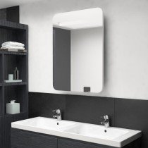 LED Bathroom Mirror Cabinet Grey 60x11x80 cm