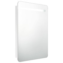 LED Bathroom Mirror Cabinet Grey 60x11x80 cm