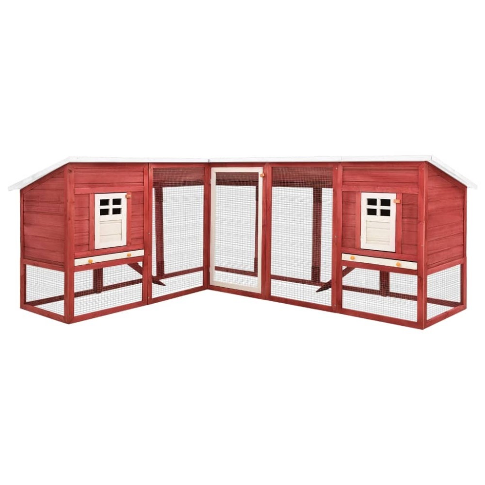 Outdoor Rabbit Hutch with Run Grey and White Solid Fir Wood