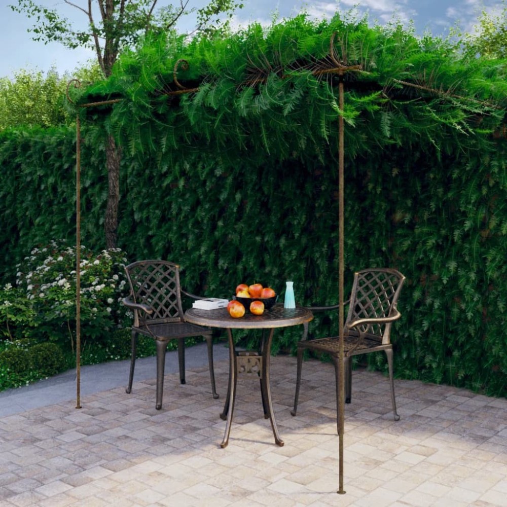 Garden Pergola Antique Brown 4x3x2.5 m Iron