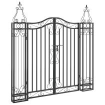 Garden Gate Black 121x8x120 cm Wrought Iron