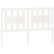 Bed Headboard White 155.5x4x100 cm Solid Wood Pine