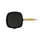 Grill Pan with Wooden Handle Cast Iron 20x20 cm