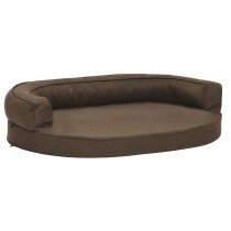 Hundematratze Ergonomisch 60x42 cm Leinenoptik Grau