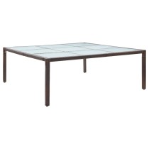 Garden Dining Table Black 200x200x74 cm Poly Rattan