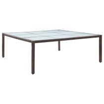 Garten-Esstisch Schwarz 200×200×74 cm Poly Rattan