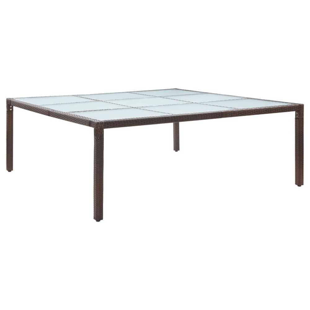 Garden Dining Table Black 200x200x74 cm Poly Rattan