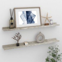 Wall Shelves 2 pcs Concrete Grey 40x9x3 cm