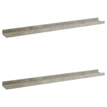 Wall Shelves 2 pcs Concrete Grey 40x9x3 cm